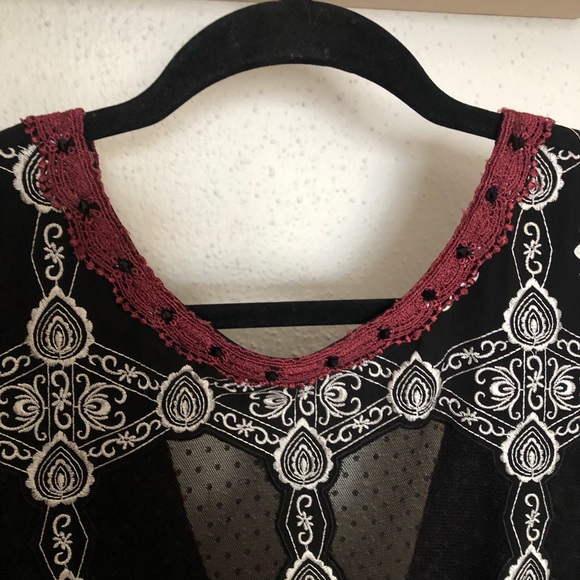 Free People Embroidered Open Back Mini Dress, sz S - Picture 2 of 3